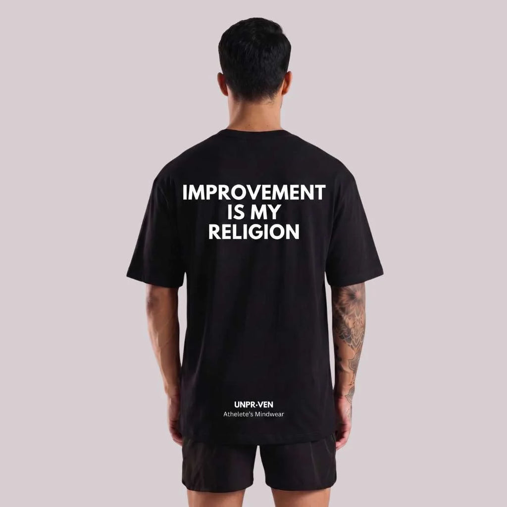 Improvement is my religion training tees oversize  t shirt boxy fit  from Unproven 