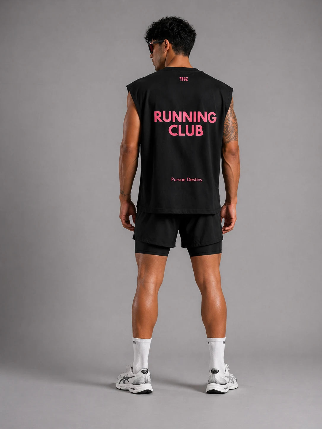 Back print of Running Club lightweight tank for running and cardio workouts