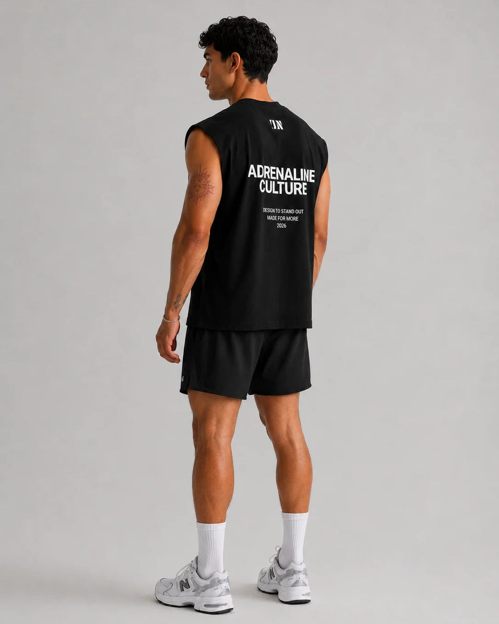 A Athlete UNPROVEN black boxy tank top back graphic Adrenaline Culture