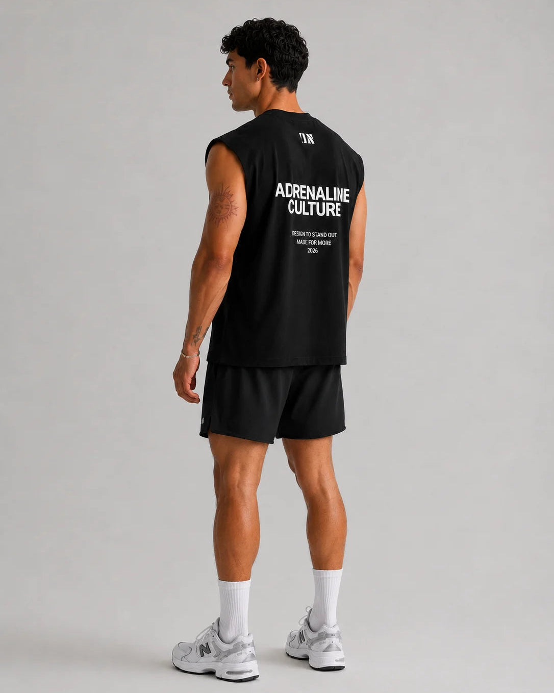 A Athlete UNPROVEN black boxy tank top back graphic Adrenaline Culture