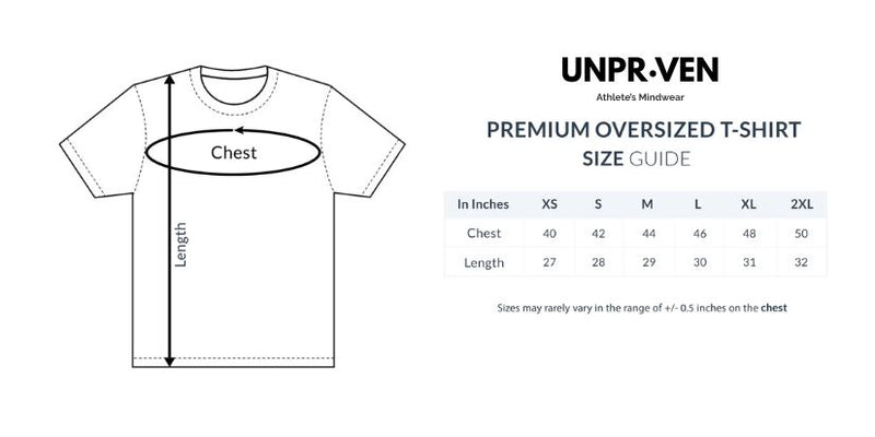 Size chart for All I Know  Oversize T- Shirt