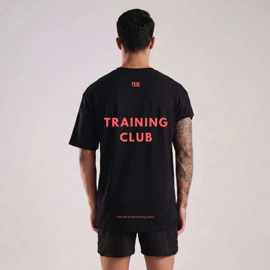 Made with the softet cotton 240 Gsm french terry supima cotton perfect for gym, workouts, running and hyrox tee, with design on back side TRAINING CLUB