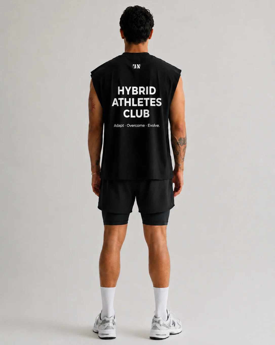 Hybrid Athletes Club boxy training tank top for hybrid athletes and gym workouts